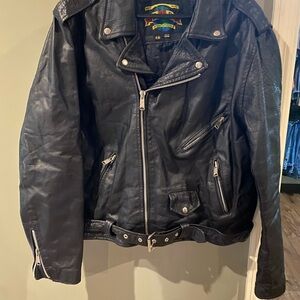Men's Vintage Putnam Black Leather Biker Jacket